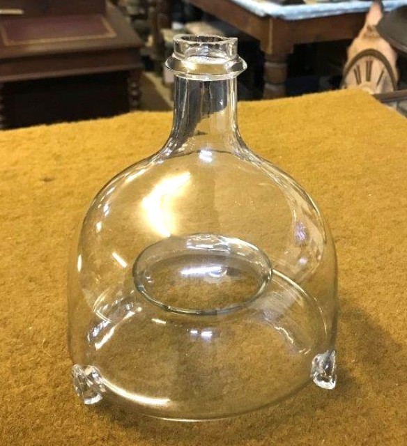 Antique Clear Glass Table Top Fly / Wasp Catcher