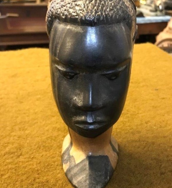 Vintage West African Hand Carved Hardwood Bust
