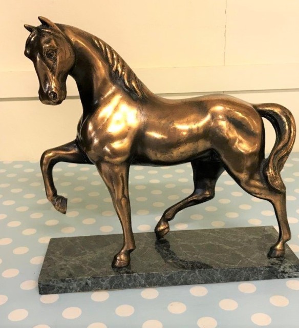 Bronze Effect Trotting Horse