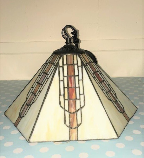 Tiffany Style Hexagonal Ceiling Light Fitting