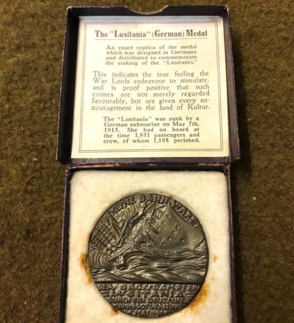 Antique Cunard RMS Lusitania German Medal