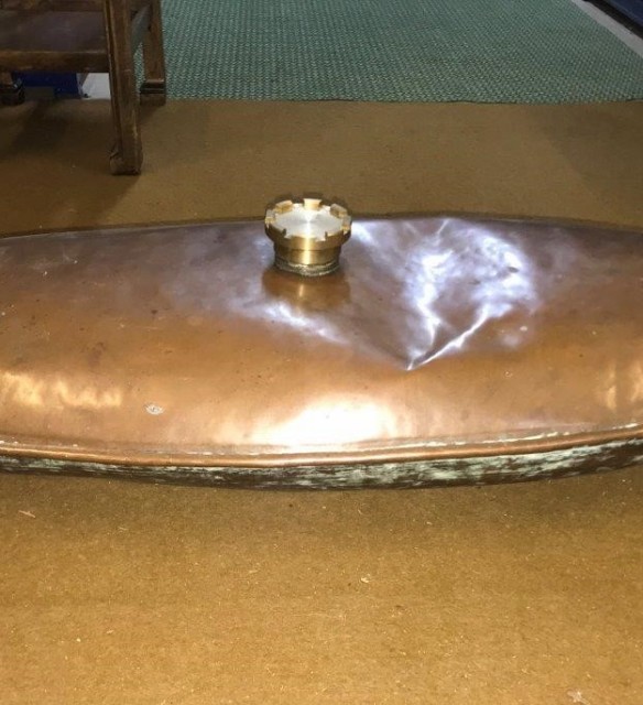 Antique Copper Oval Carriage Foot Warmer
