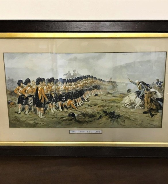 Antique Print "The Thin Red Line" by Robert Gibb