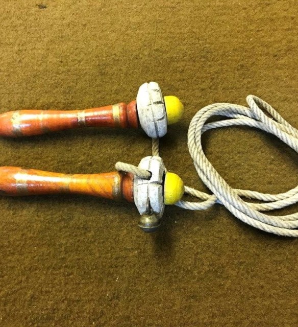 Vintage Skipping Rope with Brass Bell