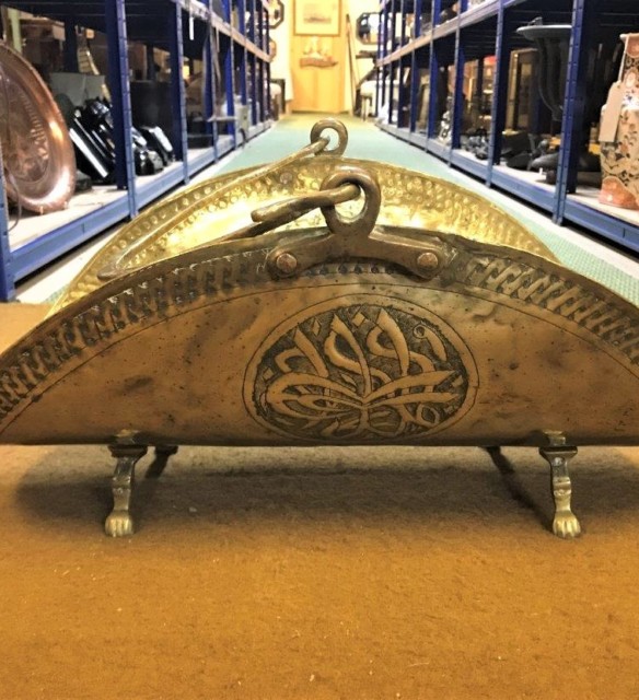 Vintage Brass Log Basket