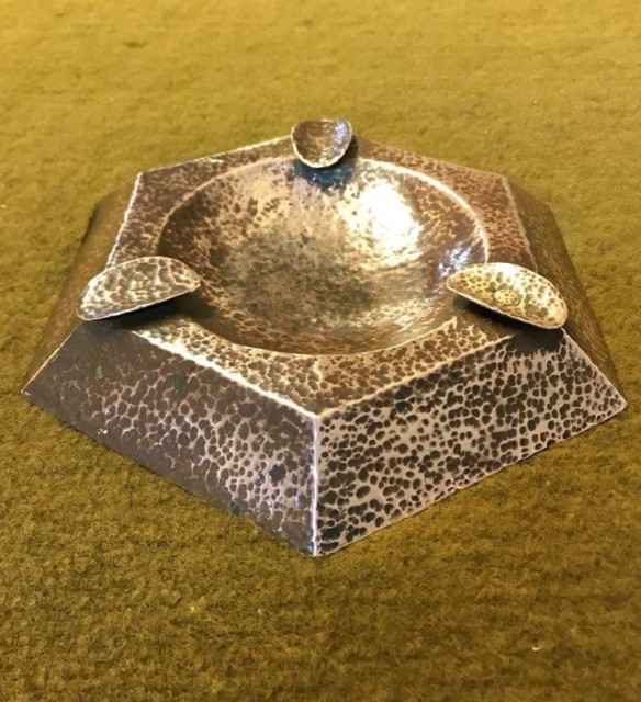 Arts & Crafts Hammered Copper Ashtray