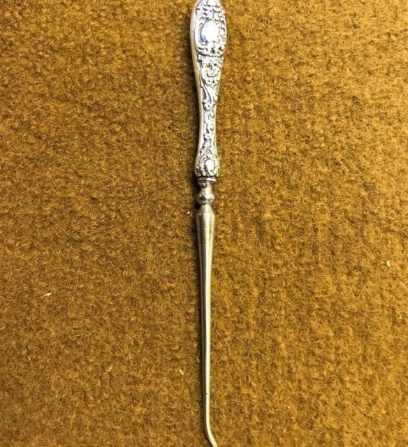 Antique Silver Handled Button Hook