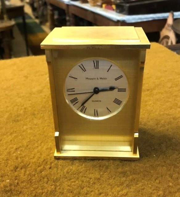 Vintage Mappin & Webb Heavy Brass Clock