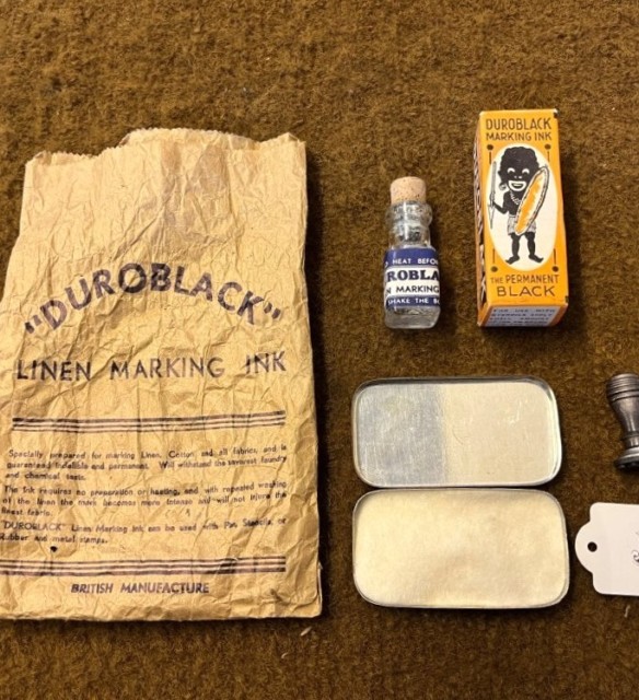 Vintage Duroblack Linen Marking Kit and Stamp JB