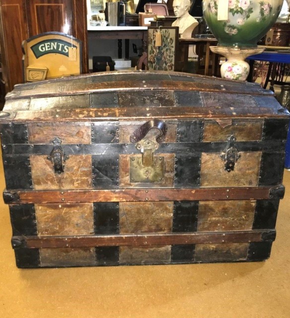 Victorian Dome Topped Steamer Trunk