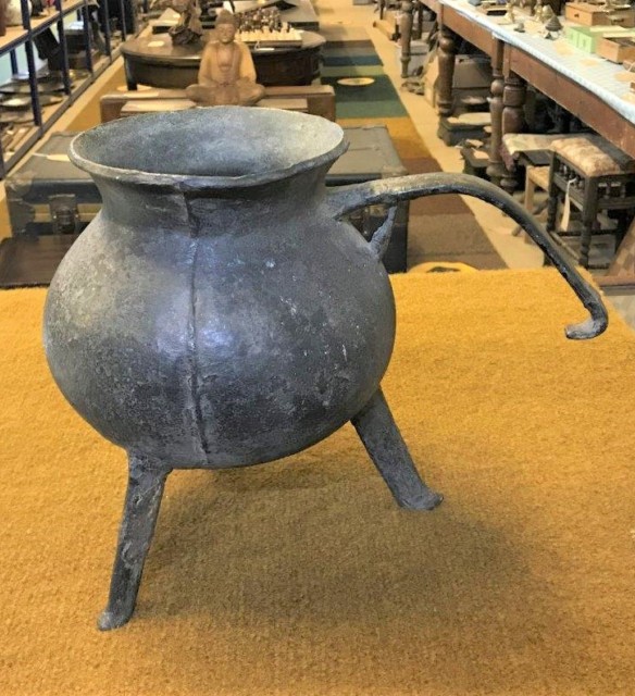 17th Century Bronze Posnet Cooking Pot