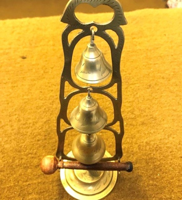 Vintage Brass Bell Tree Complete with Wooden Striker