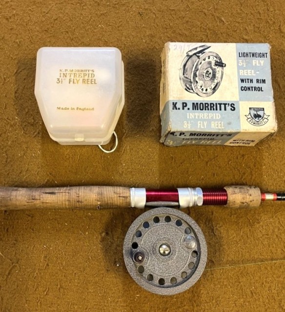 Vintage Fishing Rod and K.P.Morritt's Intrepid 3 1/2" Fly Reel