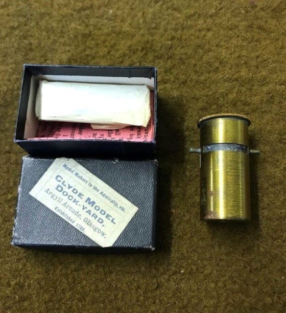 Antique Universal Pocket Microscope Complete with 3 Slides and Original Instructions