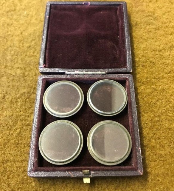 Antique Cased Set of 4 Microscope Push On Lenses R & J Beck Ltd