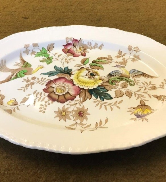 Vintage Ridgway Peacock Pattern Meat Platter