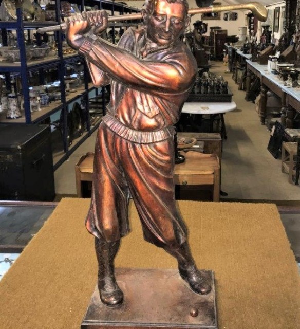 Bronze Golfer Fireside Companion Set