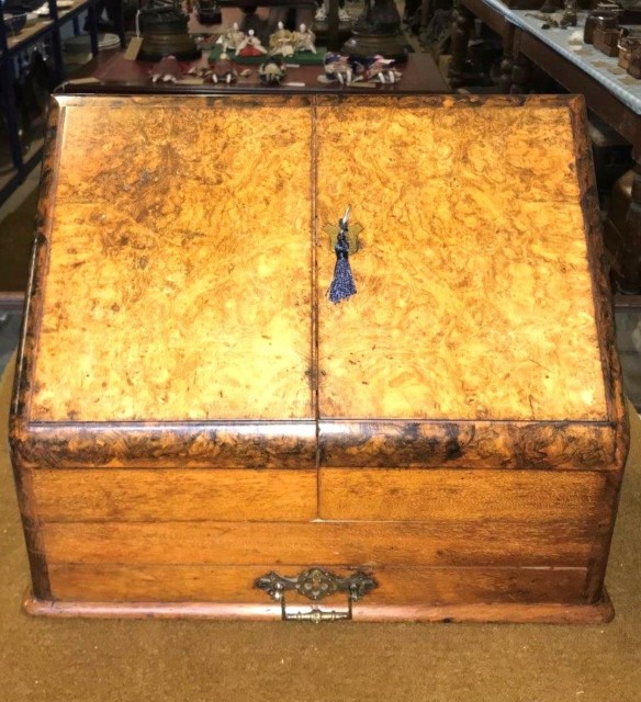 Victorian Walnut Stationery Box
