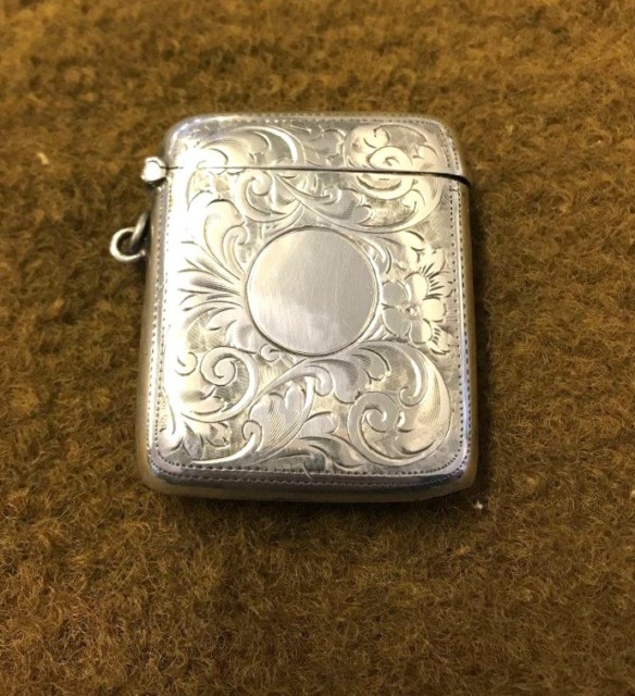 Antique Sterling Silver Vesta Case Hallmarked for Williams Birmingham Ltd 1911