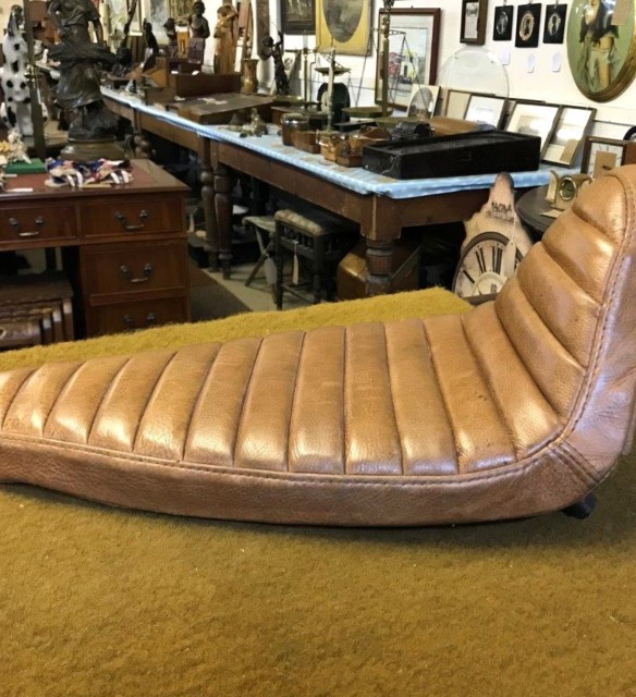 Vintage Brown Leather Sportster / Bobber Motorcycle Seat