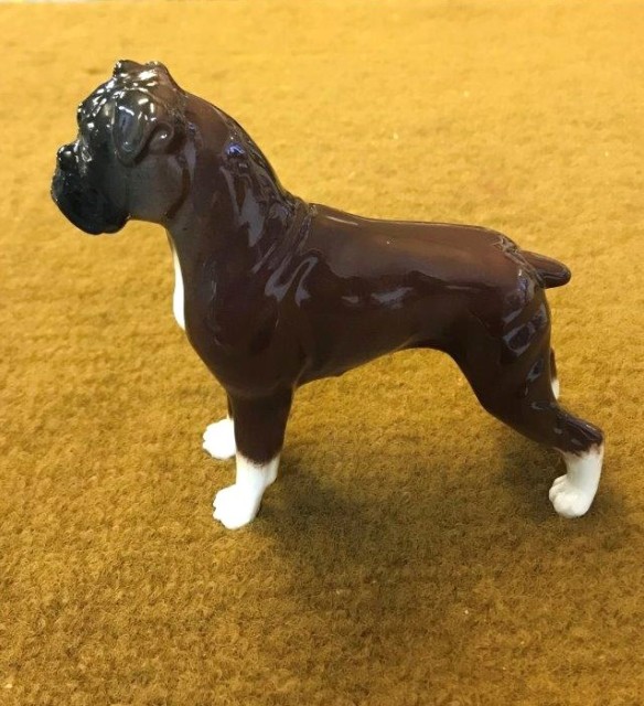 Vintage Ceramic Boxer Dog Figure by Willie Forbes Braemar