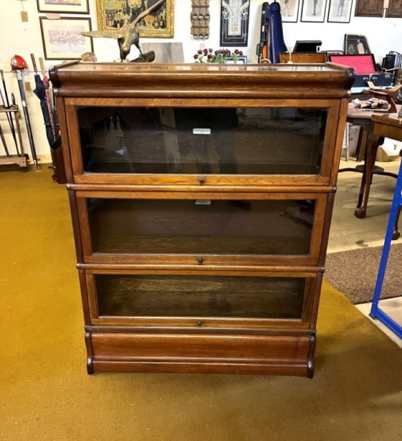 Antique 3 Tier Oak Globe-Wernicke Barristers Bookcase