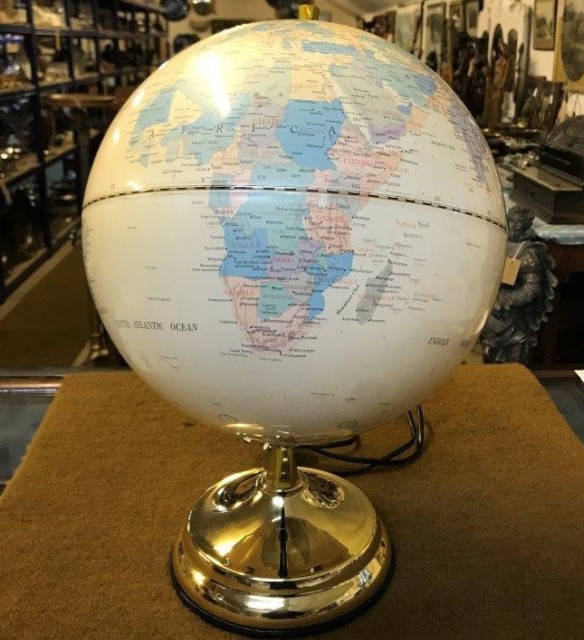 Vintage Illuminated 12" World Globe