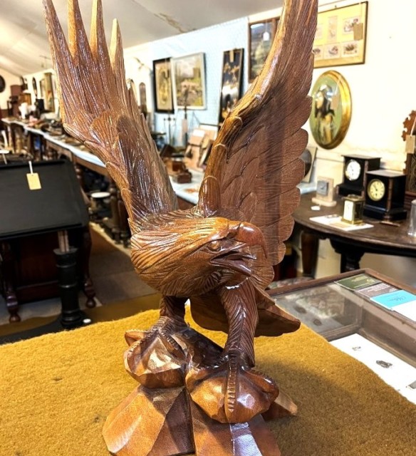 Vintage 21" High Carved Wood American Eagle Figure