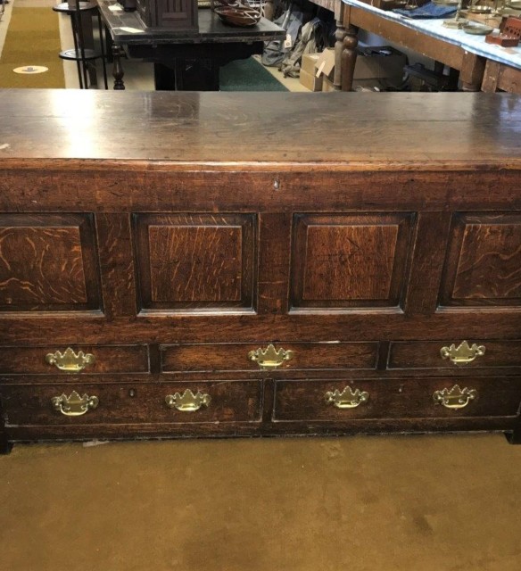 George III Paneled Oak Mule Chest