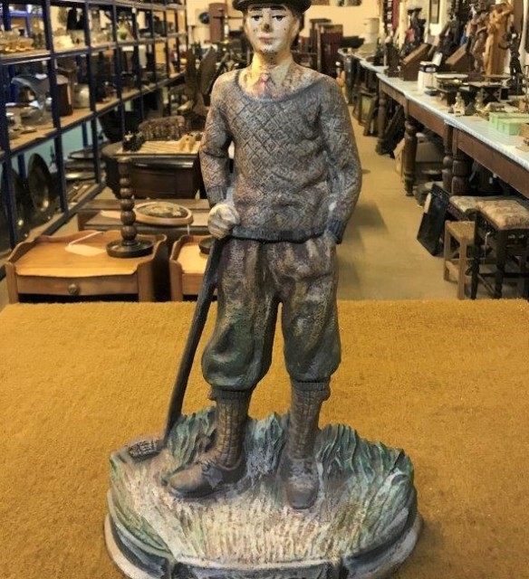 Cast Doorstop Figure of Golfer