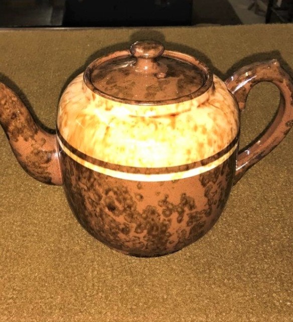 Vintage Mottled Glazed Teapot