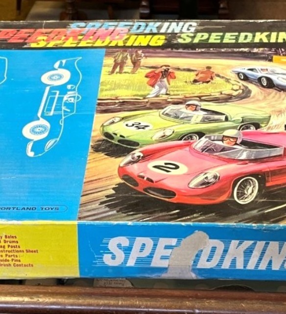 Vintage Speedking Slot Car Racing Set by Portland Toys Ltd