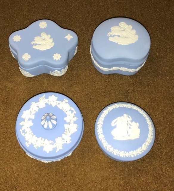 Wedgewood Jasperware Covered Trinket Boxes