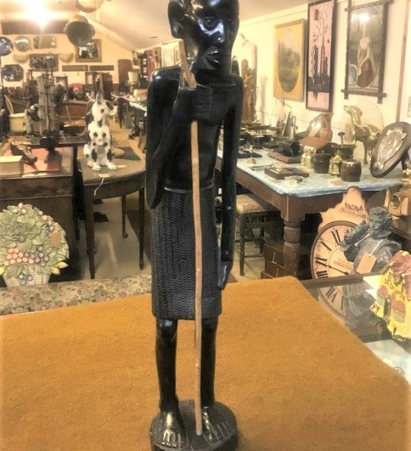 African Ebonised Wood Tribal Figure