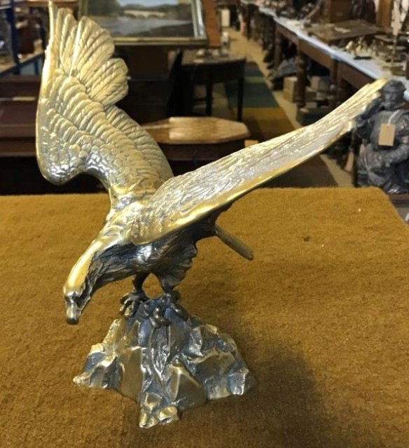Vintage Brass Eagle Statue