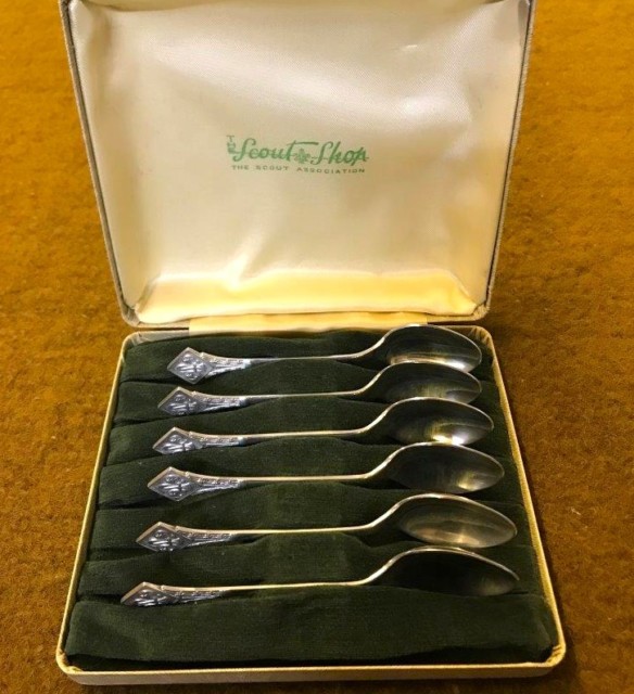 Vintage Silver Plated Boy Scout Teaspoon Set