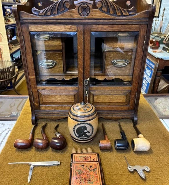 Antique Oak Smokers Cabinet