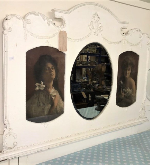 French Triptych Overmantle Mirror