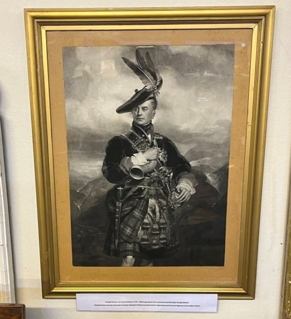 Antique Grayscale Print of George Gordon, 5th Duke of Gordon (1770 - 1836)