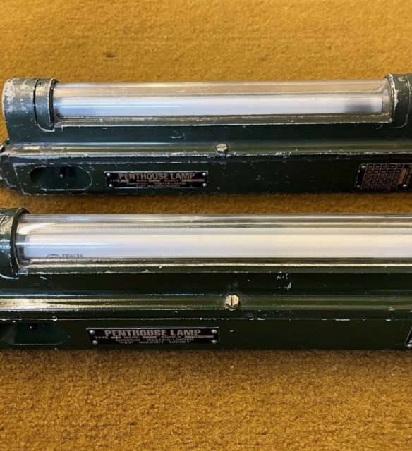 Vintage Pair of Military Armoured Vehicle Lamps