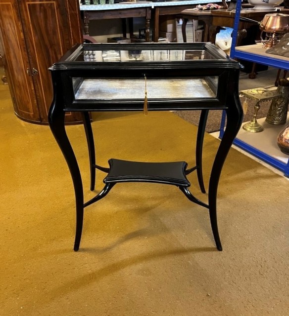 Antique Ebonised Bijouterie Display Cabinet