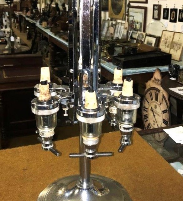 Vintage Bar Top Revolving Optic Stand 6 Gaskell & Chambers Non-Drip Heavy Duty Optics