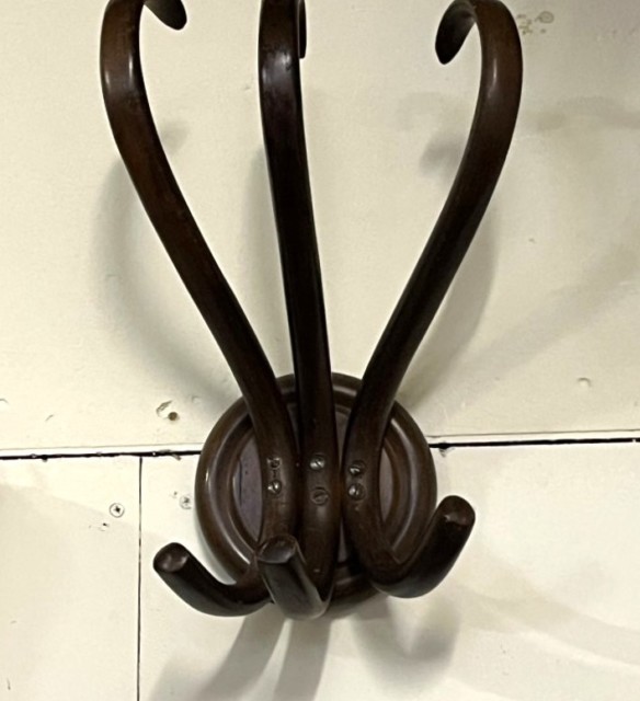 Vintage Thonet Style Wall Mounted Bentwood Coat / Hat Rack