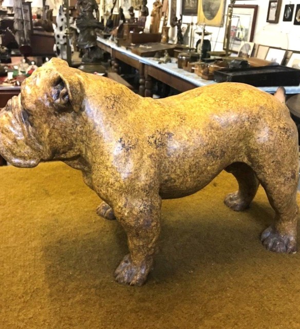 Vintage Large Heavy Resin Bulldog by North Light