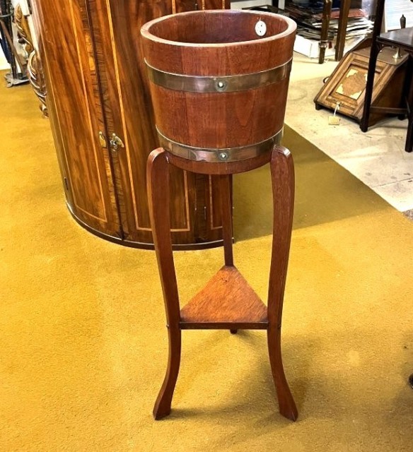 Antique Oak Barrel Planter by R.A. Lister Co Ltd Dursley England