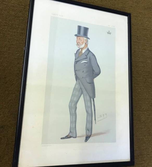 Victorian Framed Vanity Fair SPY Lithograph of The Duke of Manchester "The Colonies"