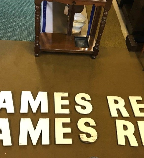 Wooden Shop Sign Letters JAMES REID (2 Sets)