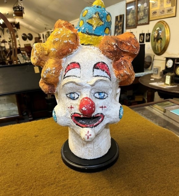 Vintage French Clowns Head ﻿Papier Mache Bust