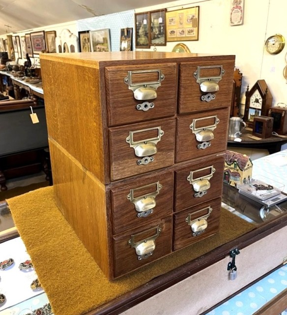 Mid Century 8 Drawer Filing / Index Card Cabinet