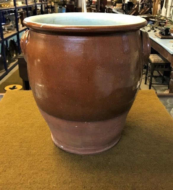 Stoneware Glazed Crock Confit Pot